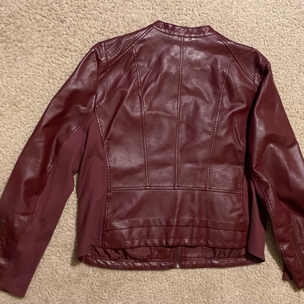 Ladies Burgundy woman’s polyester, rayon, nylon jacket